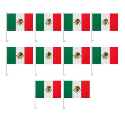 10pzs Bandera Mexico For Promotional p/ Auto Poliester - For Promotional - detalle