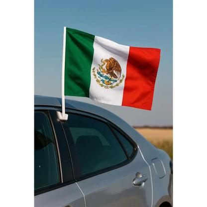 10pzs Bandera Mexico For Promotional p/ Auto Poliester - For Promotional