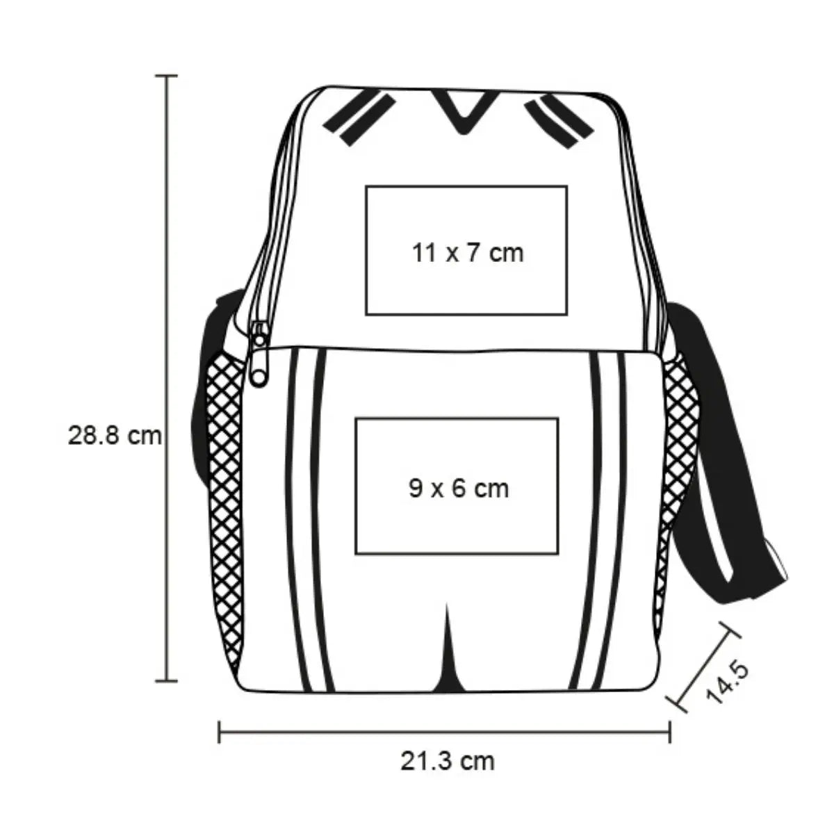 Lonchera Tricolor For Promotional Ajustable - For Promotional - vista lateral