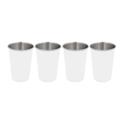 4pzs Vaso Cup Blanco Acero FOR PROMOTIONAL - For Promotional - vista lateral