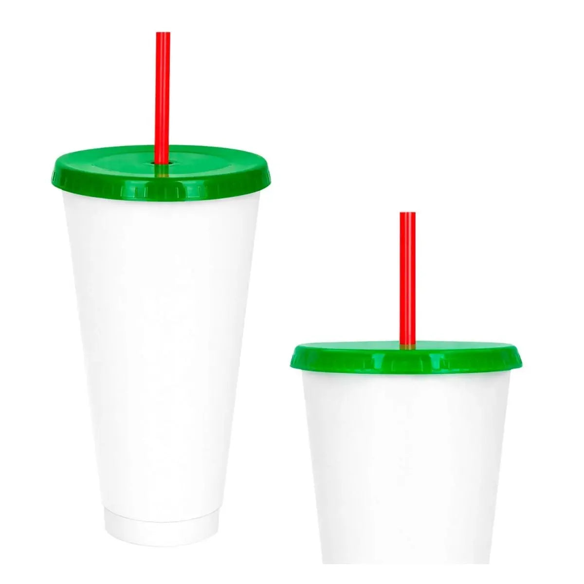 10pzs Vaso Plastico Tricolor For Promotional c/ Popote - For Promotional - empaque
