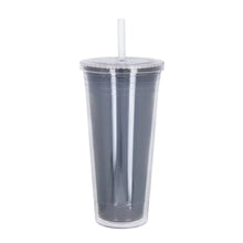 Vaso doble pared Plastico 600ml c/popote Negro For Promotional - For Promotional