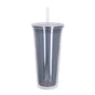 Vaso doble pared Plastico 600ml c/popote Negro For Promotional - For Promotional