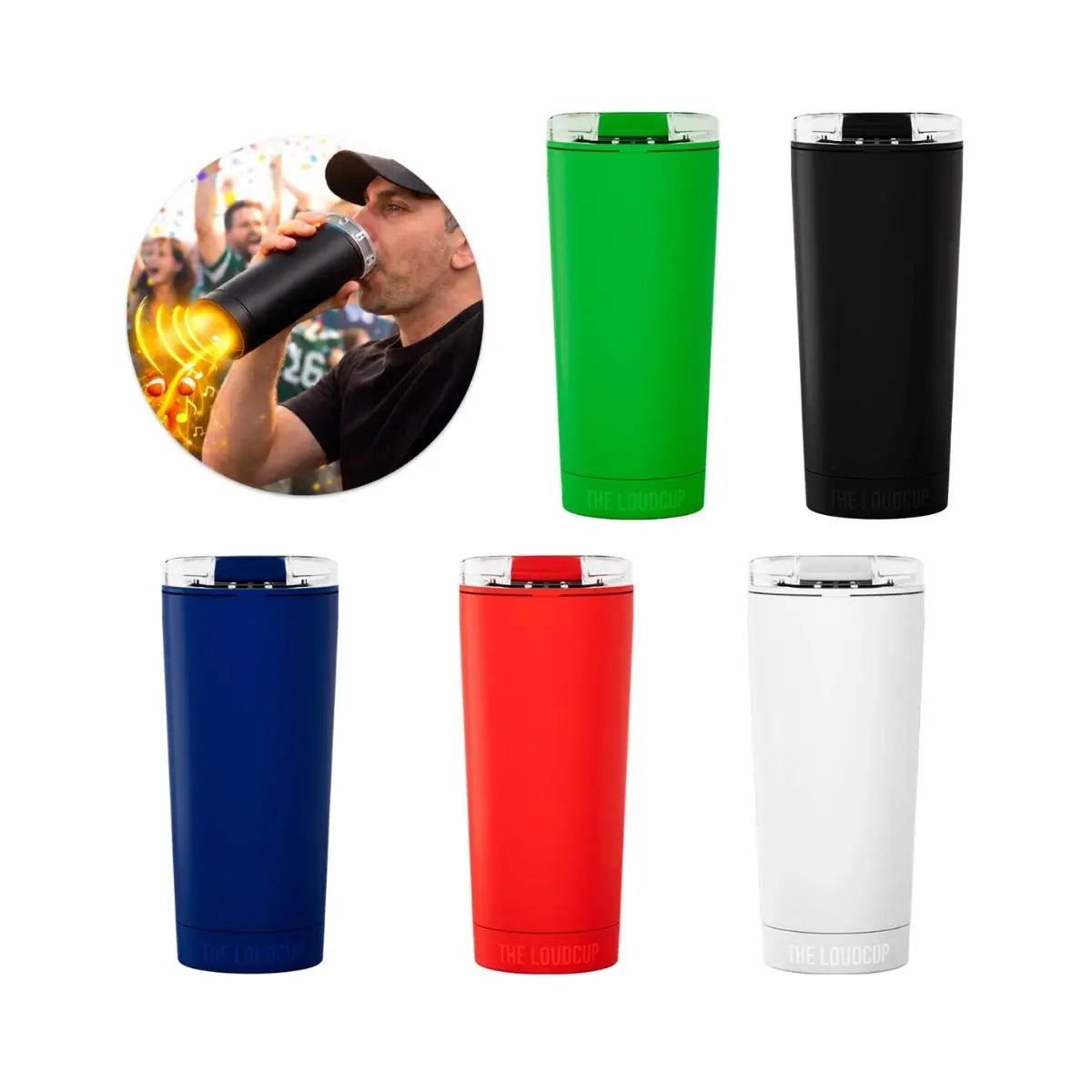Vaso Plastico Doble Pared For Promotional Sistema Trompeta Colores Azul - For Promotional - vista lateral