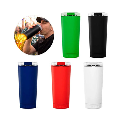 Vaso Plastico Doble Pared For Promotional Sistema Trompeta Colores Azul - For Promotional - vista lateral