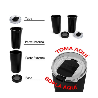 Vaso Plastico Doble Pared For Promotional Sistema Trompeta Colores Azul - For Promotional - detalle