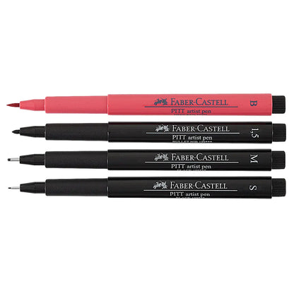 Rotuladores Negro/Rojo Faber Castell Profesionales 4 Pz - Faber Castell - accesorios