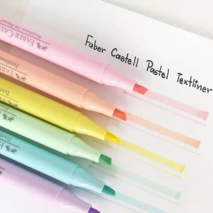 Marcatextos Pastel Delgado Faber Castell Textiliner Plus 6 Pz - Faber Castell - vista trasera