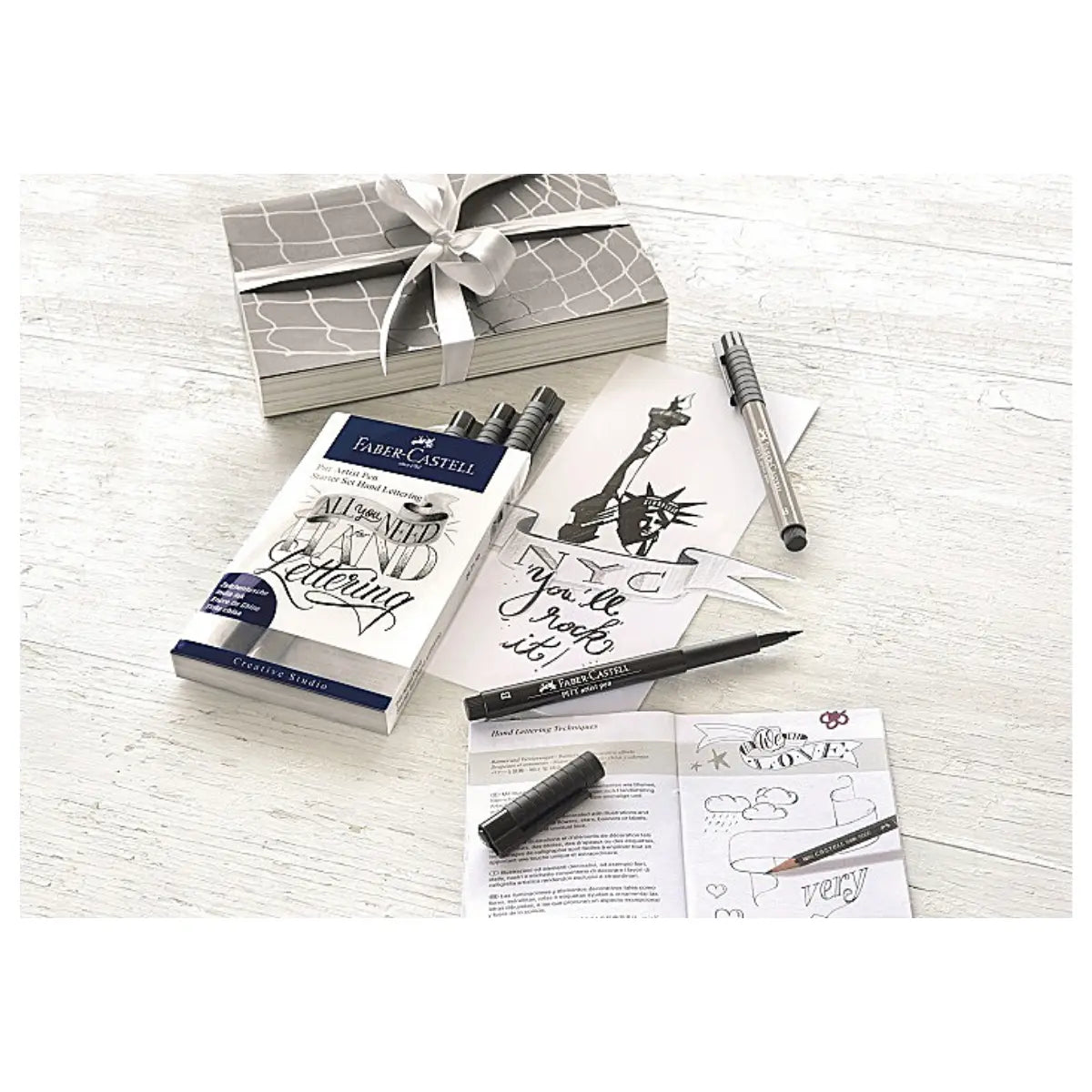 Faber-Castell Pitt Artist Pen Hand Lettering For Beginners Set - Hand Lettering 101 with 7 Pitt Lettering Pens - Faber Castell - accesorios