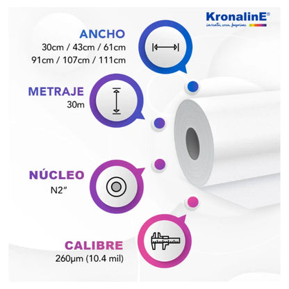 Papel Profesional Fotográfico Satín Aperlado Kronaline Prl028 0.61 x 30 m 3 PIEZA - Kronaline