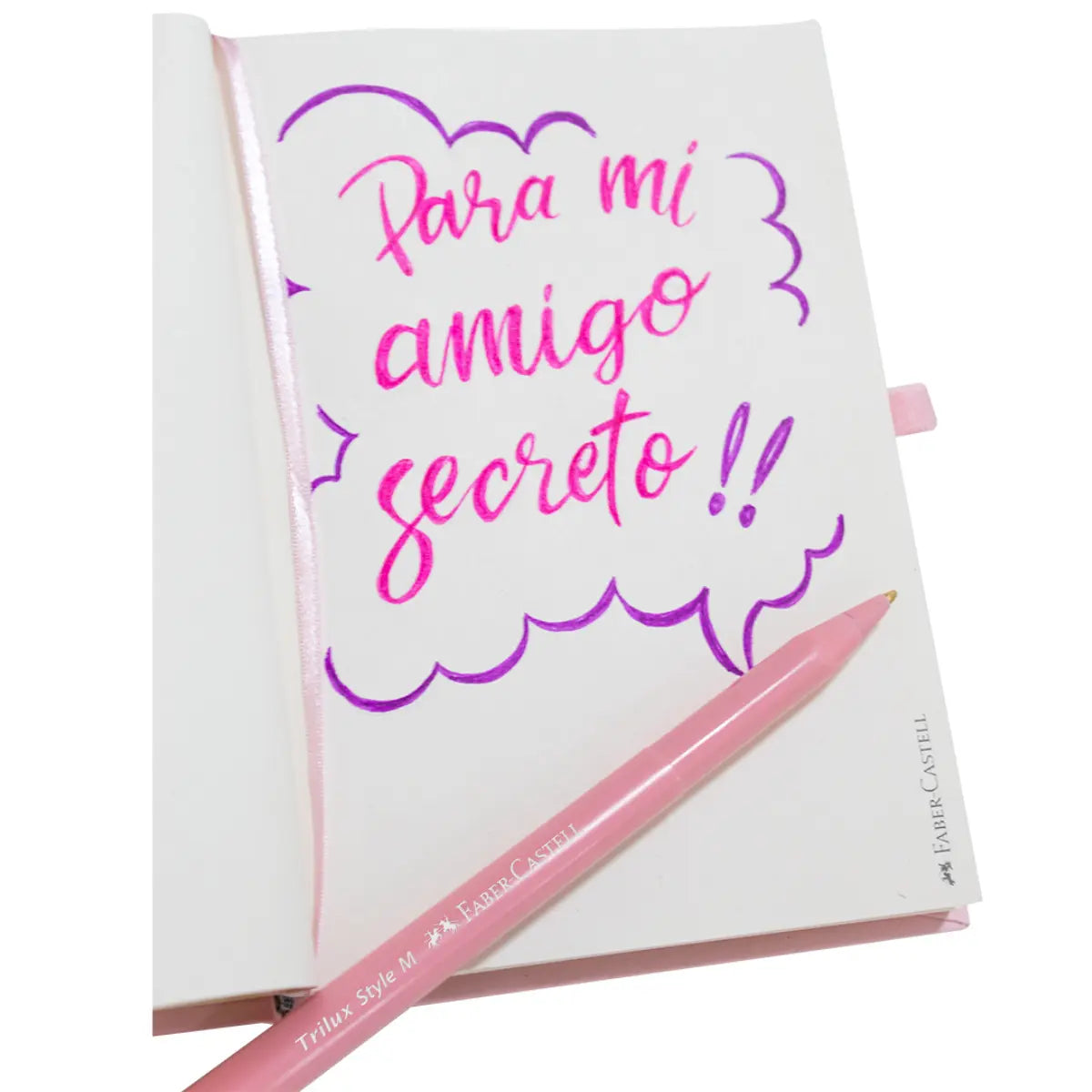 Set Mini Libreta Dibujo Rosa Pastel + Pluma Faber Castell - Faber Castell
