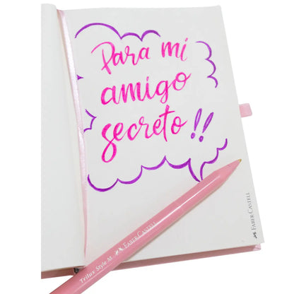Set Mini Libreta Dibujo Rosa Pastel + Pluma Faber Castell - Faber Castell