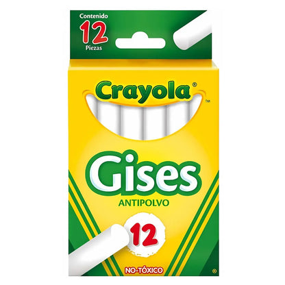 12 Gises Blancos Pizarron Antipolvo Marca Crayola - Crayola - detalle