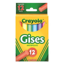 12 Gises de Colores Pizarron Antipolvo Marca Crayola - Crayola