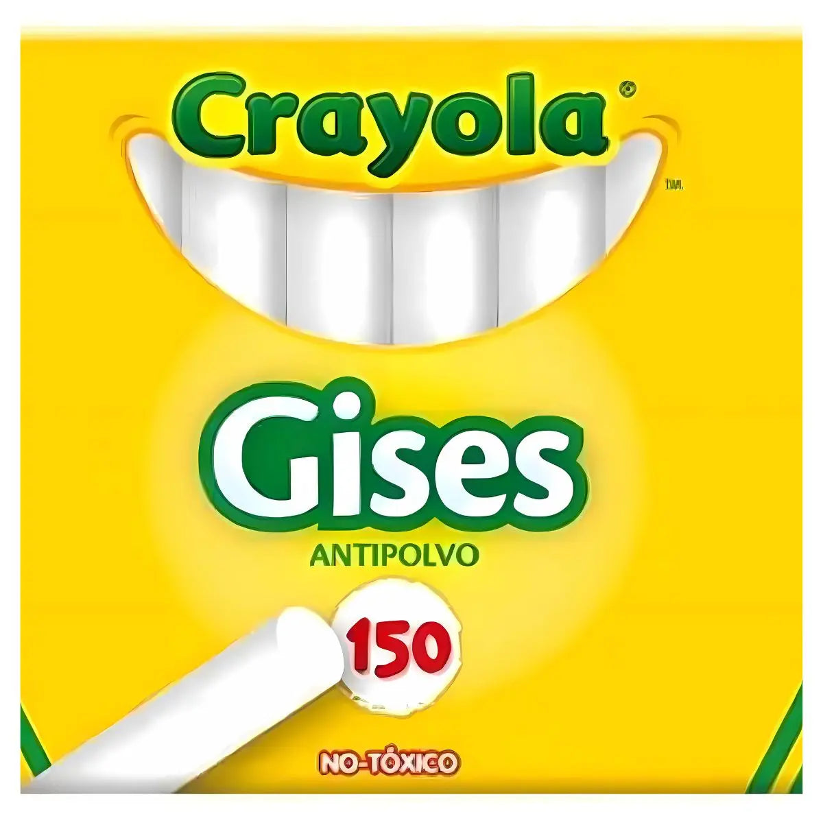 Gises Blancos Crayola Antipolvo Anti Polvo Caja Con 150 Pzs - Crayola - vista lateral