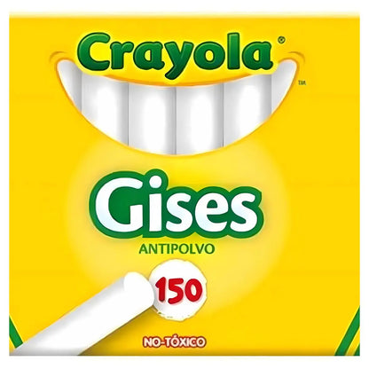 Gises Blancos Crayola Antipolvo Anti Polvo Caja Con 150 Pzs - Crayola - vista lateral
