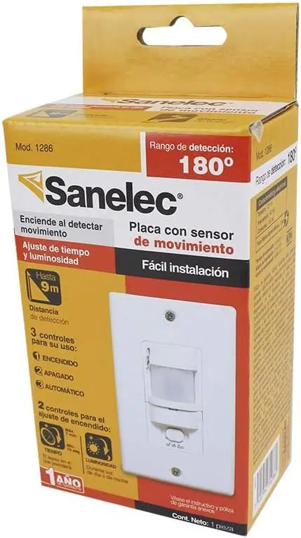 Placa Universal Con Sensor Movimiento Sanelec 9 Mts 1286 - Sanelec - detalle