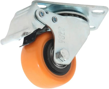 Rodaja Pvc Giratoria Naranja Con Placa Freno 2´´ Dogotuls - Dogotuls - detalle