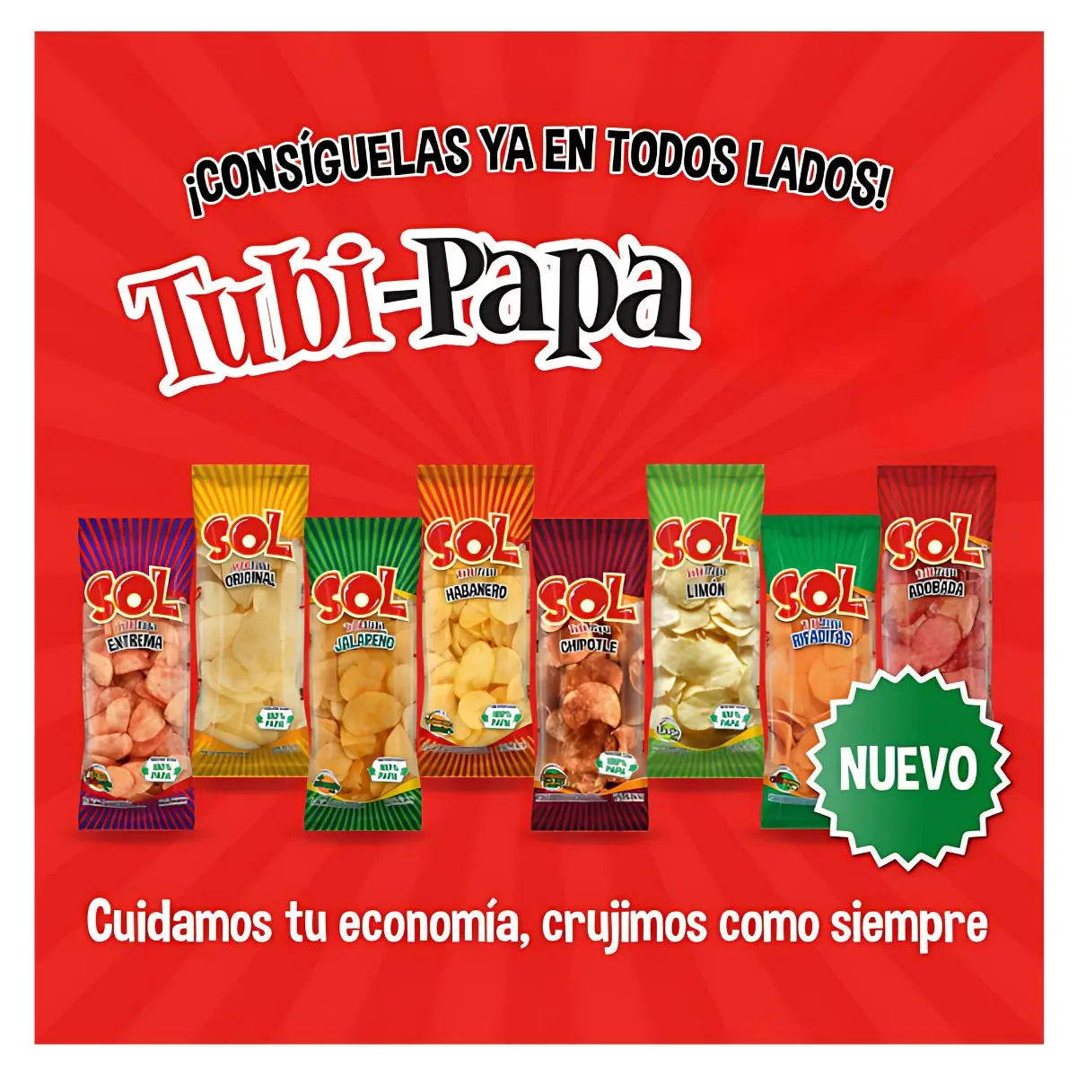 Papas Sabor Jalapeño Sol Tubipapa Botana Snack Salado 100gr - Papas Sol - empaque