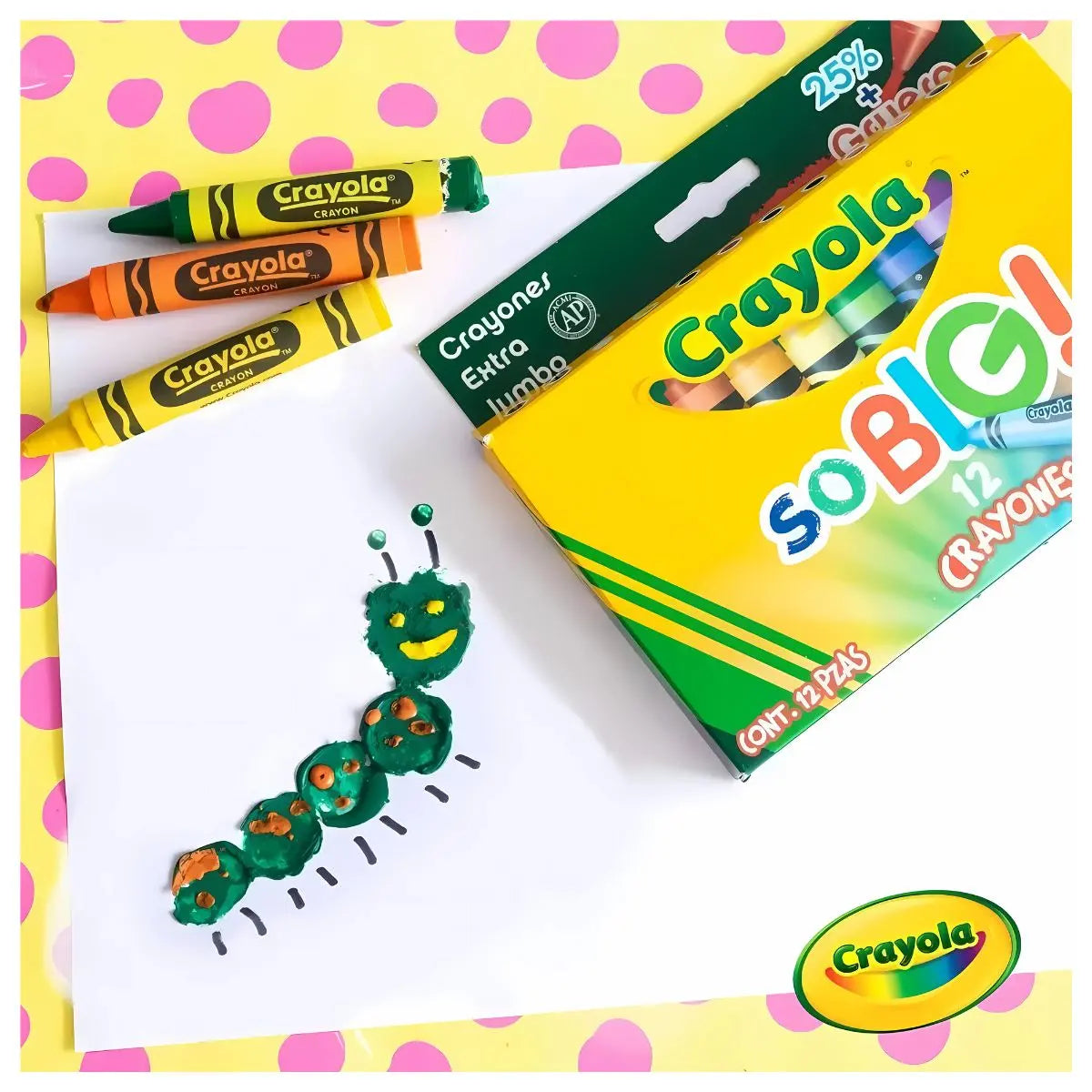 Crayones Extra Jumbo Crayola So Big Estuche Con 12 Colores - Crayola - vista trasera