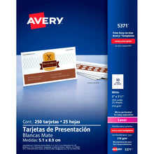 250pz Tarjeta Presentacion Avery Blanca Laser 5.1 X 8.9 Cm - Avery - empaque