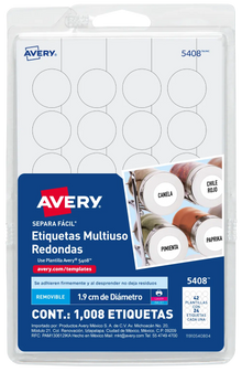 1008 Etiquetas Redonda Removible Avery Blanco 1.9cm Codigo - Avery - detalle