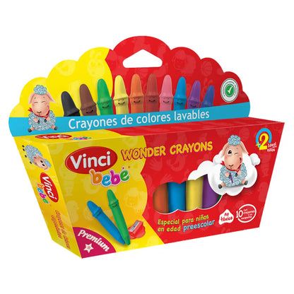 Crayones Lavables Vinci Bebé Trazo Suave 10 Piezas - Vinci