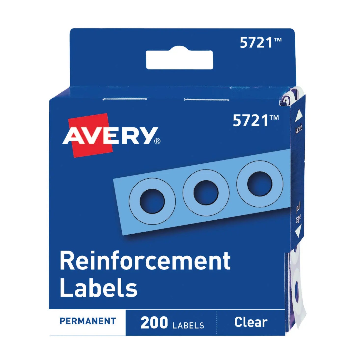 200 Etiquetas Refuerzo Adhesivo Avery Transparente Carpeta - Avery - empaque