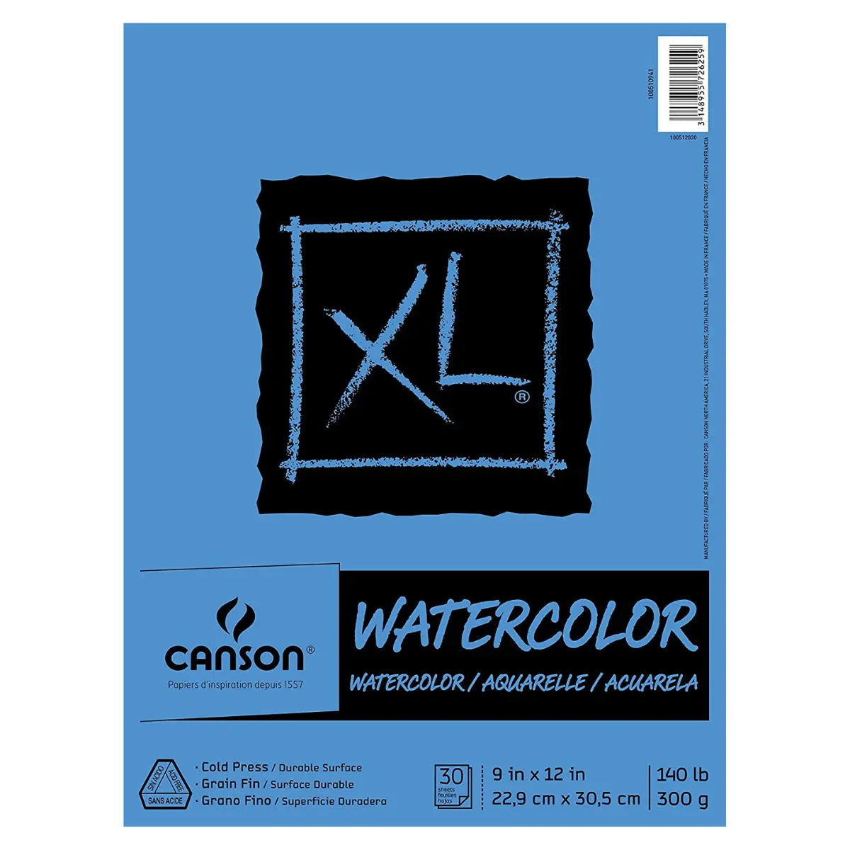 Block Xl Watercolor Canson Acuarela Pintura 22,9 X 30,5 300g - Canson