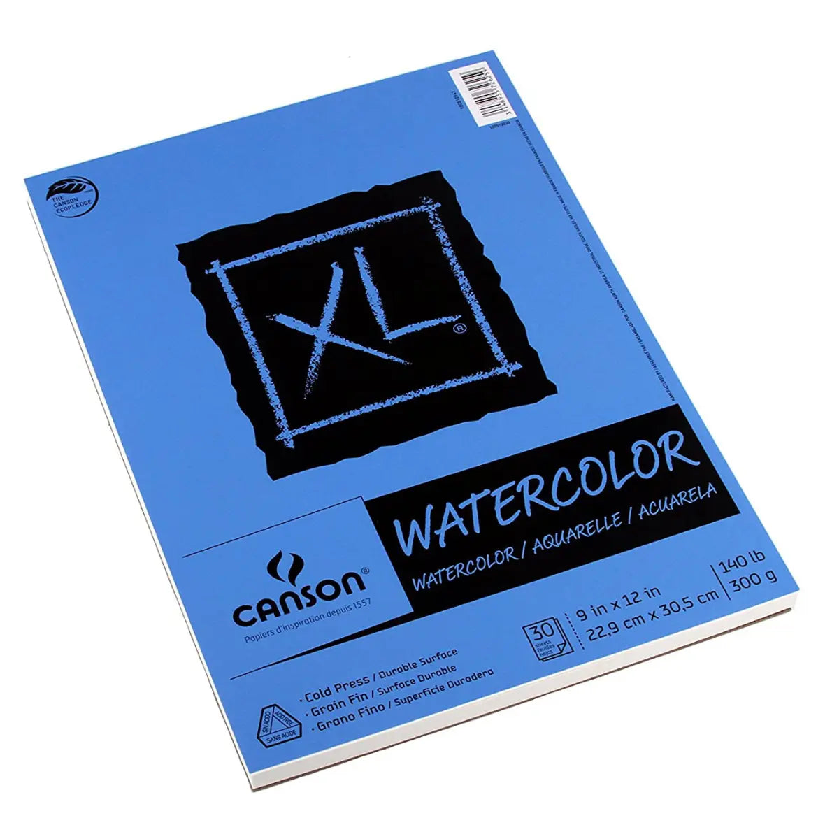 Block Xl Watercolor Canson Acuarela Pintura 22,9 X 30,5 300g - Canson - vista lateral
