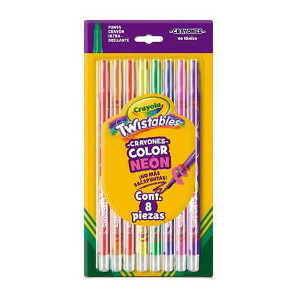 8 Crayones Twistables Extremos Colores Neon Largos Crayola - Crayola
