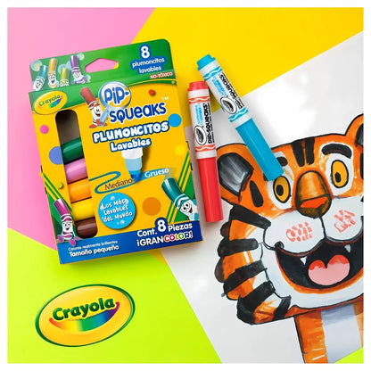 Plumones Plumocitos Lavables Crayola Pip Squeaks 8 Colores - Crayola - detalle