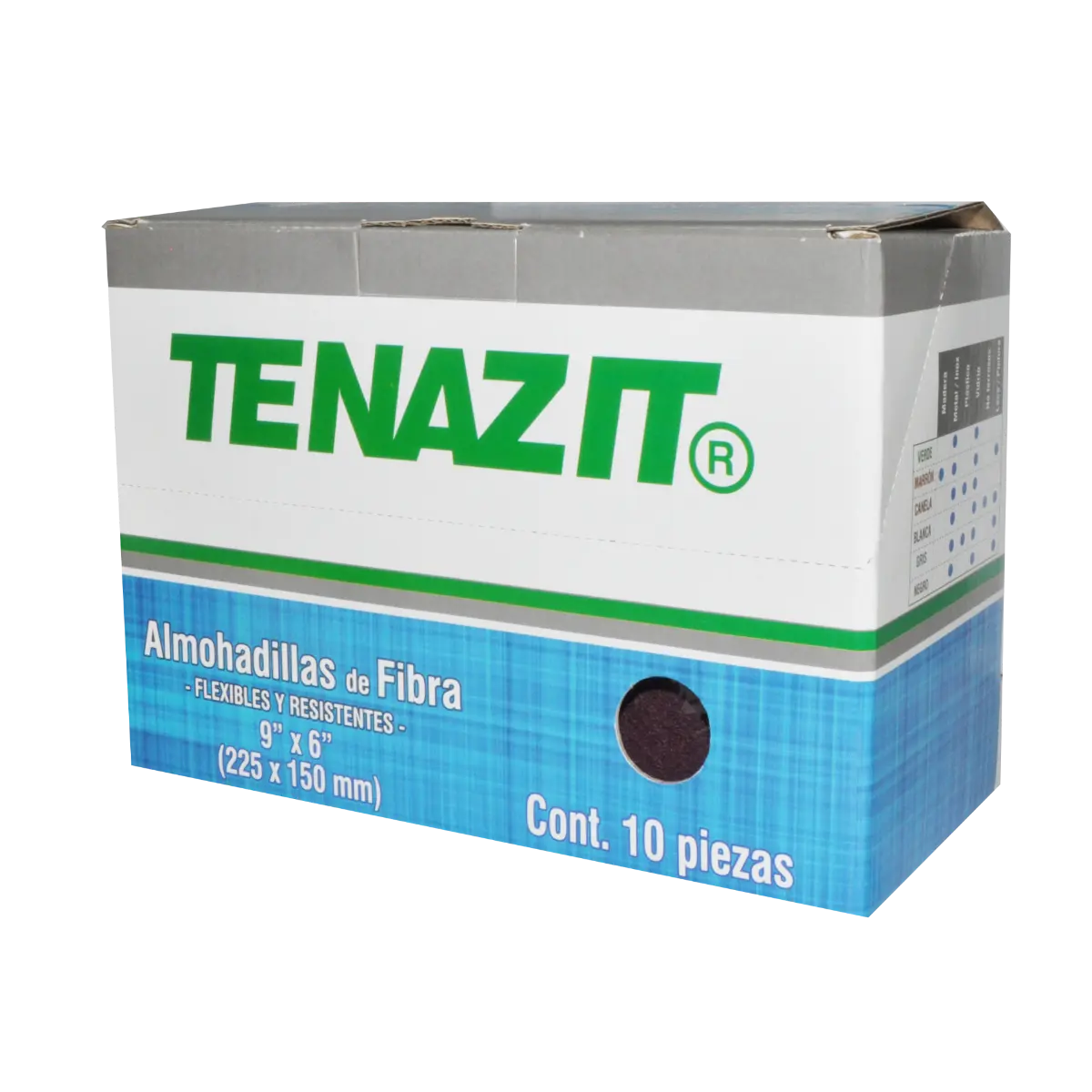 10pz Almohadilla De Fibra Canela Grano Grueso Tenazit - Austrodiam - vista lateral
