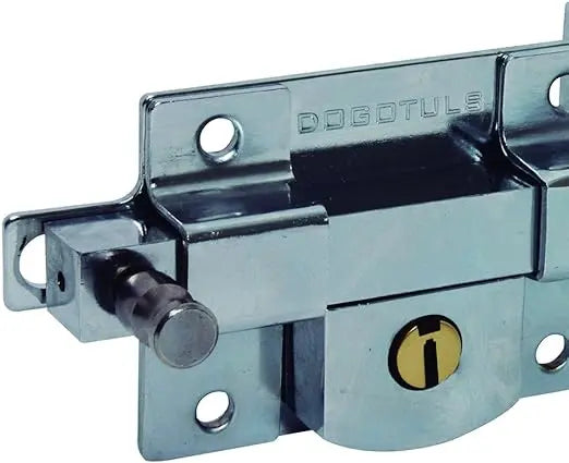 Cerradura Chapa Seguridad Barra Fija Derecha Cromo Dogotuls - Dogotuls - empaque