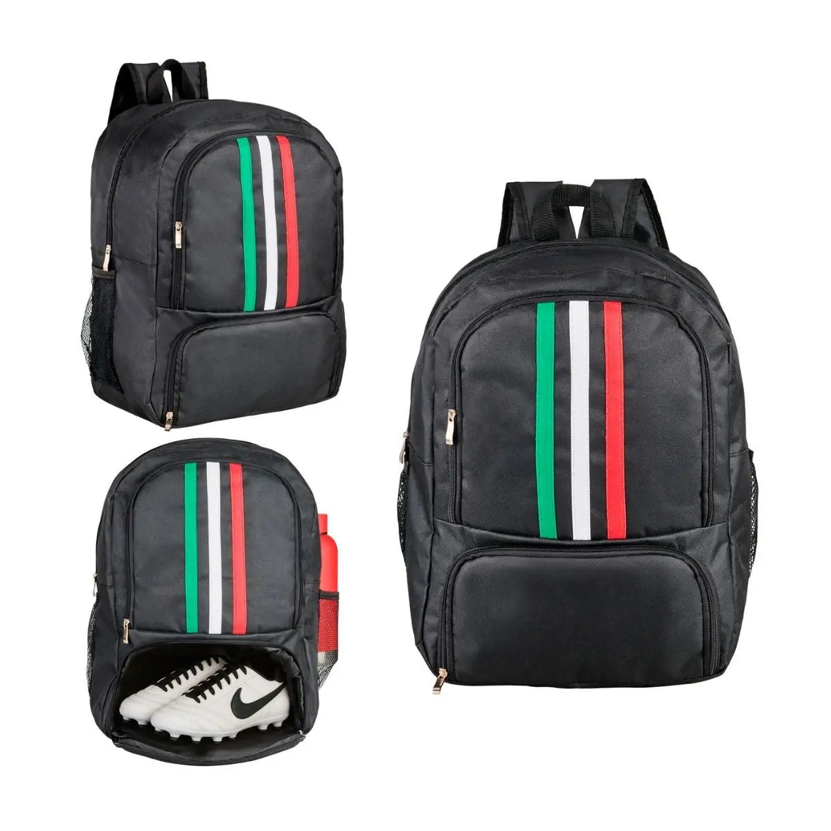 Mochila Negra Rayas Tricolor For Promotional 2 CompartimentoS - For Promotional - empaque
