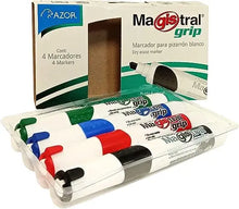 Marcadores Azor para Pizarrón Blanco Magistral Grip Cincel 6mm 4 Piezas - Azor - detalle