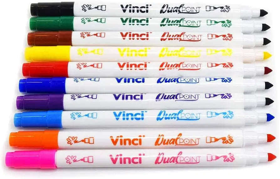 Marcador Plumón Doble Punta Vinci Trazo Fino Y Grueso Set 10 Piezas - Vinci - detalle