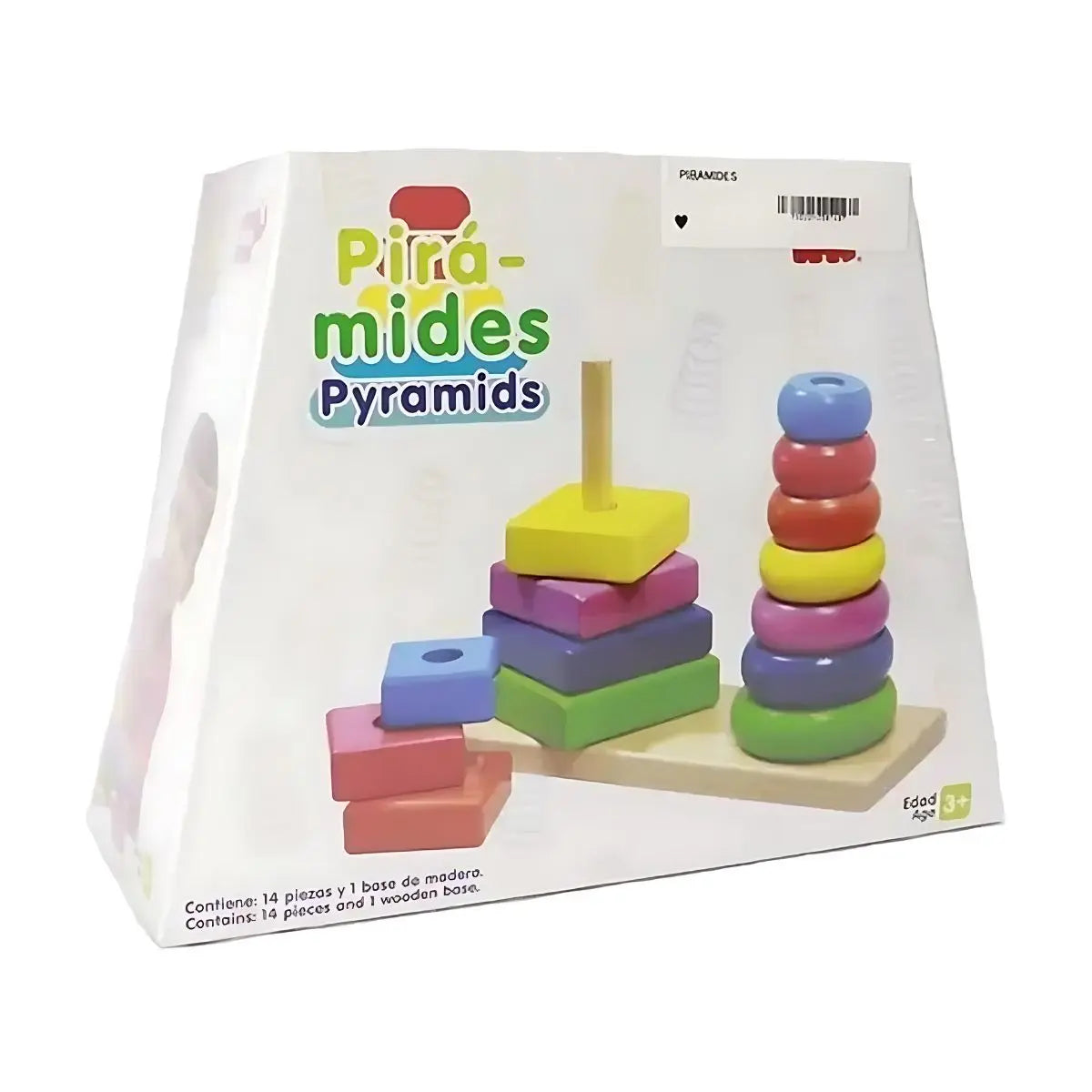 Pirámide 2 En 1 De Bloques Bebé Madera Ensartes Estimulación - Diako