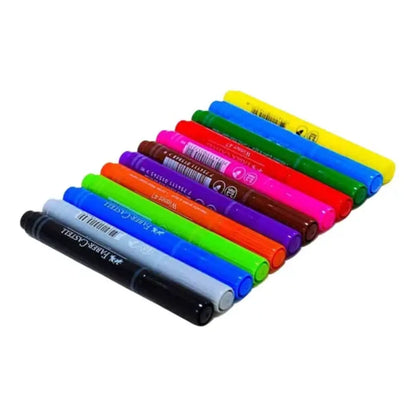 Plumones Gruesos Lavables Faber Castell Winner 12 Pz - Faber Castell - empaque