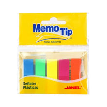 125pz Senales Plasticas 1.27 cm X 4.3 cm - 5 colores Memo Tip - Janel