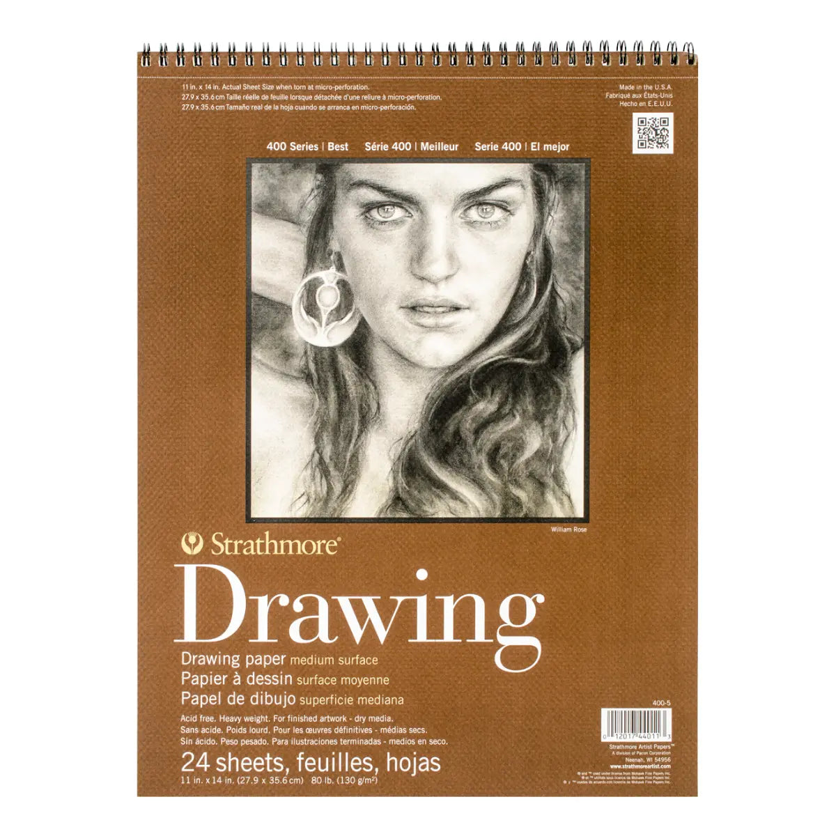 Cuaderno Dibujo Strathmore Block Papel 27.9x35.6cm 24 Hojas - Strathmore - vista lateral