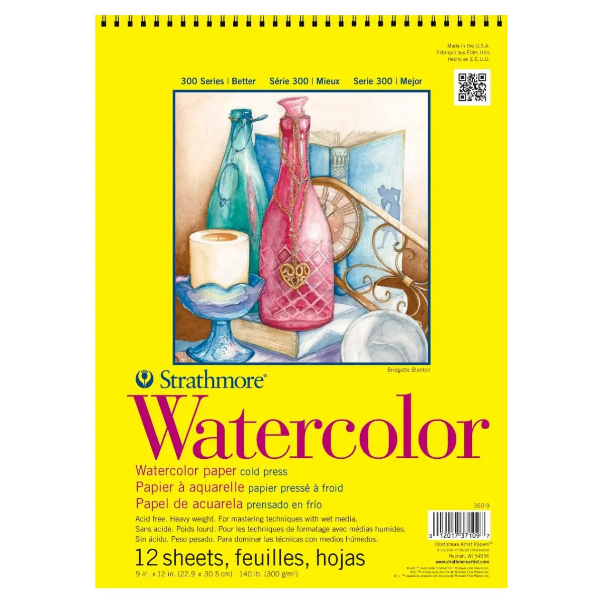 Cuaderno Dibujo Strathmore Block Acuarela Serie 300 12 Hojas - Strathmore - vista lateral