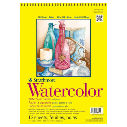 Cuaderno Dibujo Strathmore Block Acuarela Serie 300 12 Hojas - Strathmore - vista lateral