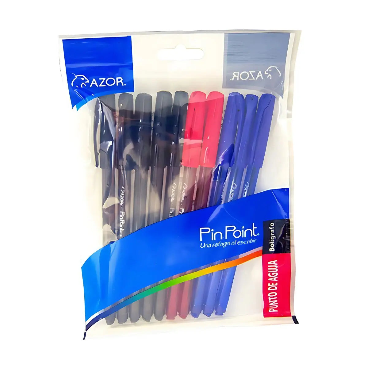 Bolígrafos Plumas Azor Pin Point Mandala Colores 0.7mm 10 Piezas Surtido 1 - Azor - vista lateral