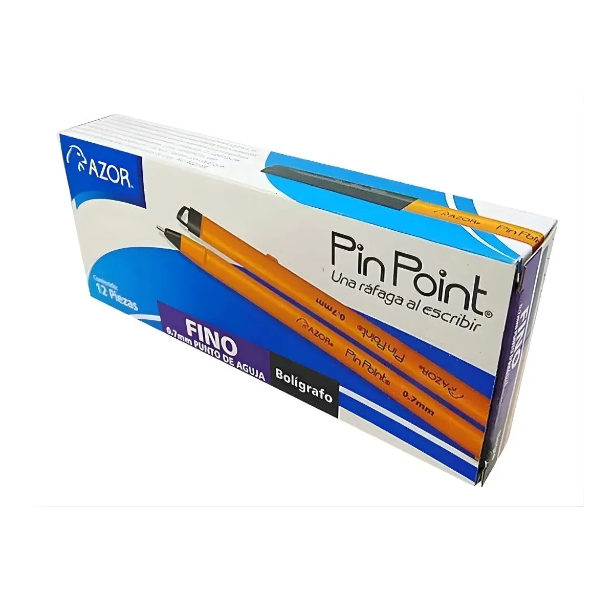 10 cajas Con 12pz Bolígrafos Azor Pin Point Punta Aguja 0.7mm - Azor - detalle