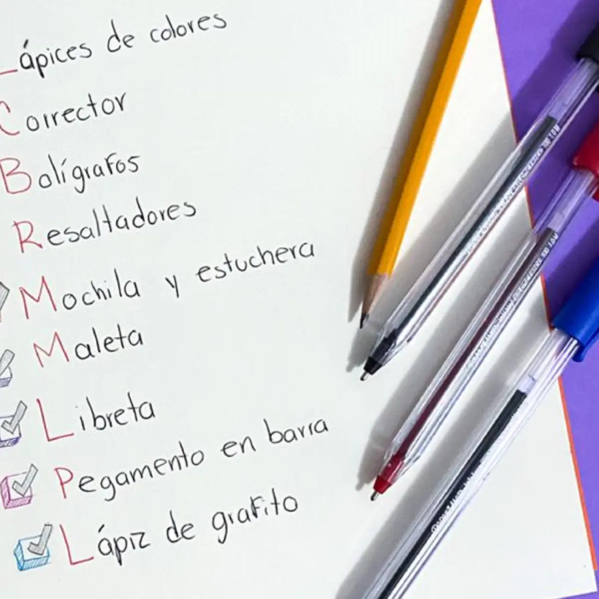 Bolígrafos de Colores Paper Mate Punto Mediano Stick Surtidos 3 Piezas - Leomond