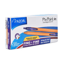 AZOR PIN POINT BOLIGRAFO RT CUERPO AMARILLO TINTA AZUL CAJA C/12 PIEZAS PUNTO FINO - Azor - vista trasera