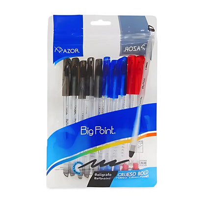 10 Boligrafos Big Point 1.2mm Azor Punta Gruesa Colores - Azor - vista lateral