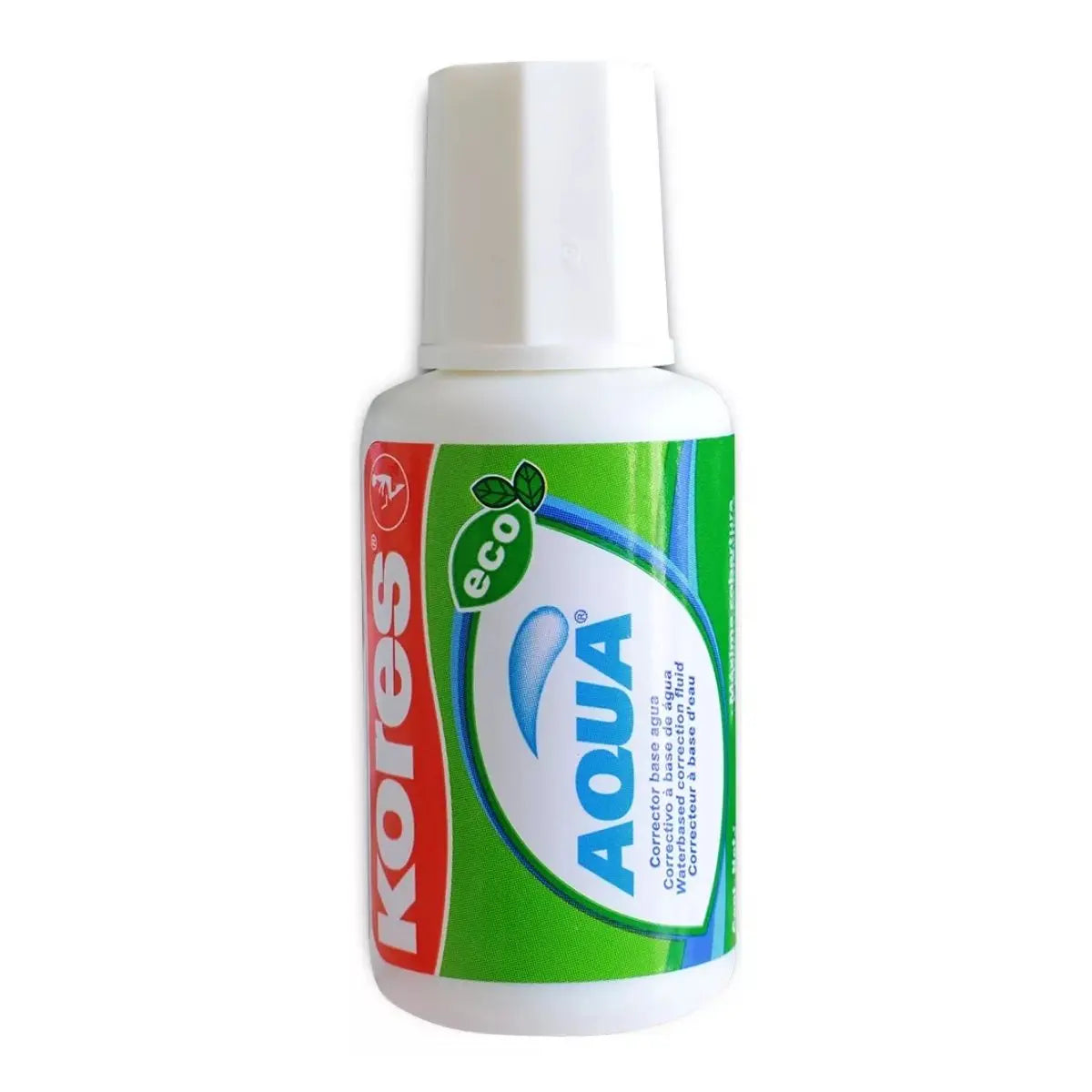 10 Correctores Liquidos Kores Aqua Ecologico Brocha 20ml C/u - Kronaline - vista trasera
