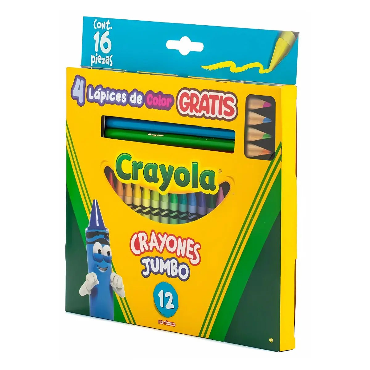 12 Crayones Jumbo Colores + 4 Lapices de Color Crayola 16 Piezas - Crayola
